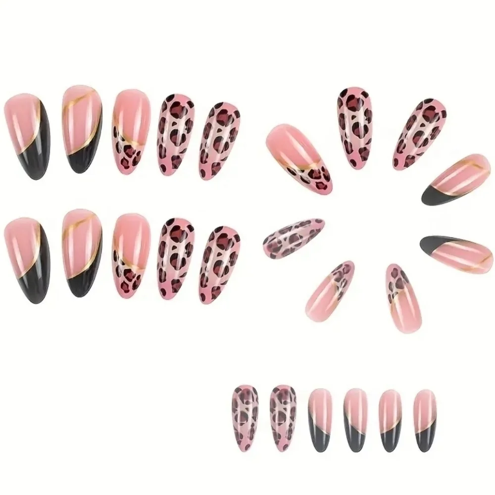 24 reusable animal print press on nails